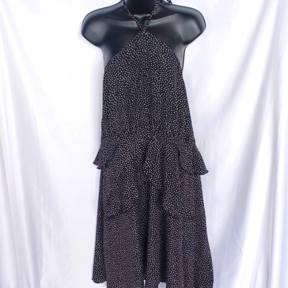 PERFECTLY PRISCILLA Women's Polka Dot tiered halter Dress 1X NWT
